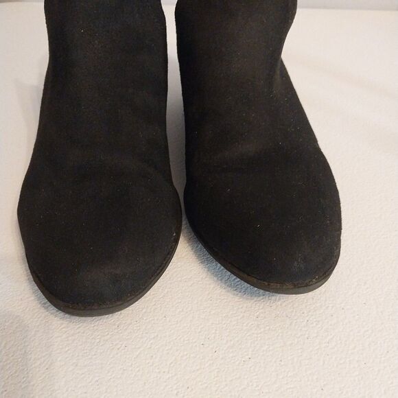 Falls Creek  Booties Sz 9 Black Cut Out Zippered Back Faux Suede Western Cowgirl - Picture 4 of 12